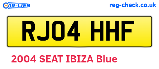 RJ04HHF are the vehicle registration plates.