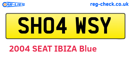 SH04WSY are the vehicle registration plates.
