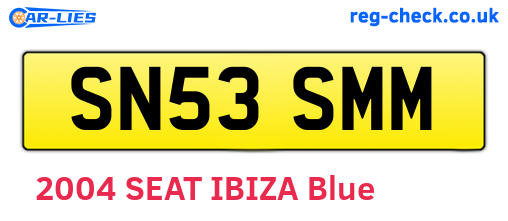 SN53SMM are the vehicle registration plates.