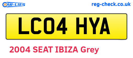 LC04HYA are the vehicle registration plates.