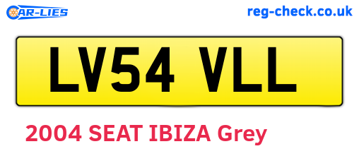 LV54VLL are the vehicle registration plates.