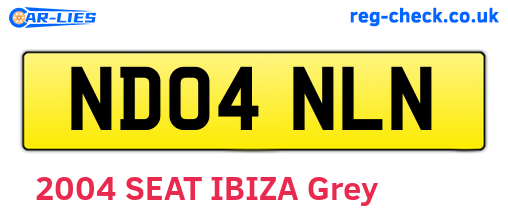 ND04NLN are the vehicle registration plates.