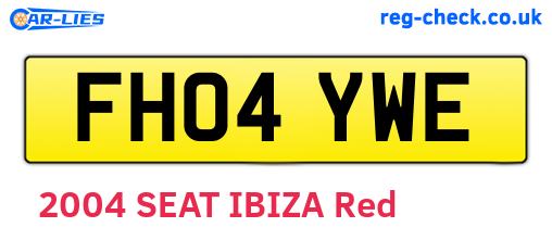 FH04YWE are the vehicle registration plates.