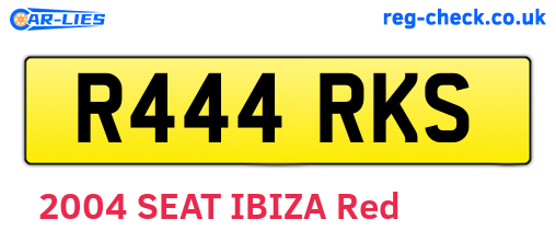 R444RKS are the vehicle registration plates.