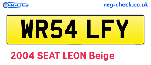 WR54LFY are the vehicle registration plates.
