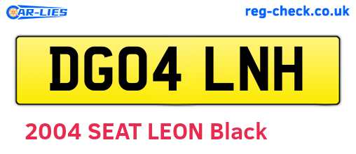 DG04LNH are the vehicle registration plates.