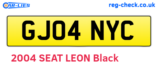 GJ04NYC are the vehicle registration plates.