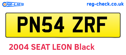 PN54ZRF are the vehicle registration plates.