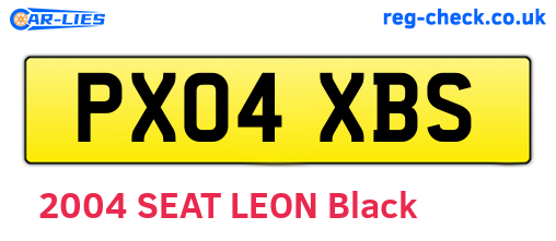 PX04XBS are the vehicle registration plates.
