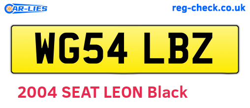 WG54LBZ are the vehicle registration plates.