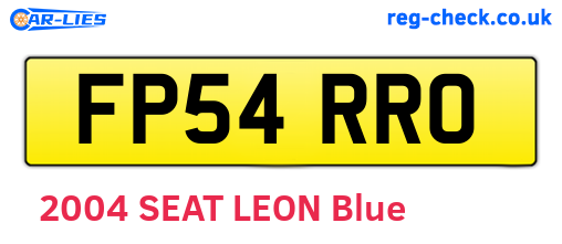 FP54RRO are the vehicle registration plates.