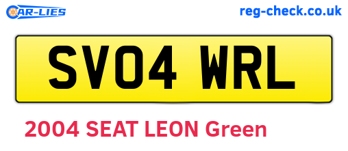 SV04WRL are the vehicle registration plates.
