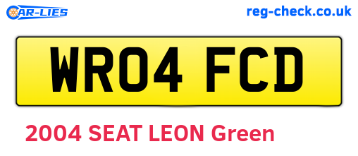 WR04FCD are the vehicle registration plates.