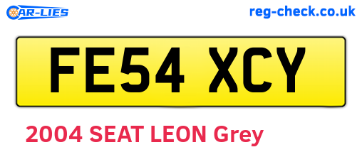 FE54XCY are the vehicle registration plates.