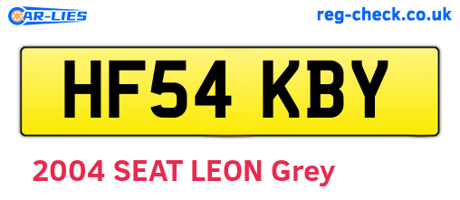 HF54KBY are the vehicle registration plates.
