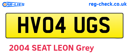 HV04UGS are the vehicle registration plates.