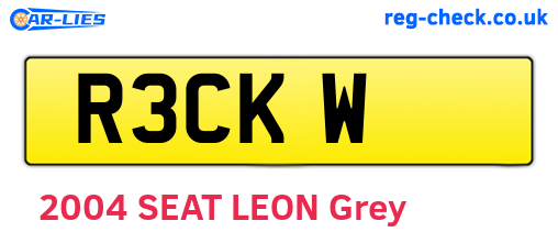R3CKW are the vehicle registration plates.