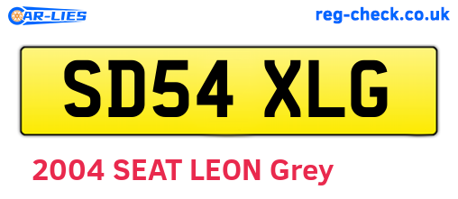 SD54XLG are the vehicle registration plates.
