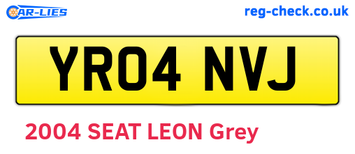 YR04NVJ are the vehicle registration plates.