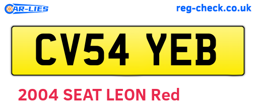 CV54YEB are the vehicle registration plates.