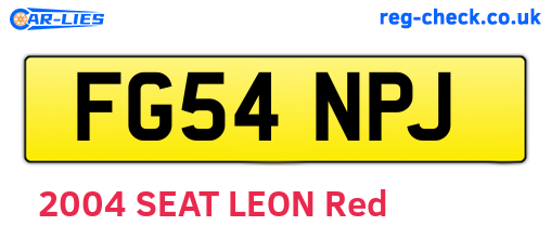 FG54NPJ are the vehicle registration plates.