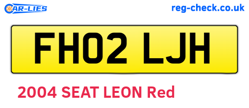 FH02LJH are the vehicle registration plates.