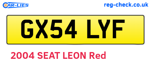 GX54LYF are the vehicle registration plates.