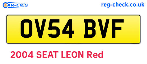 OV54BVF are the vehicle registration plates.