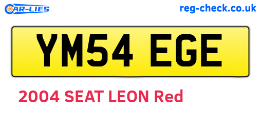 YM54EGE are the vehicle registration plates.