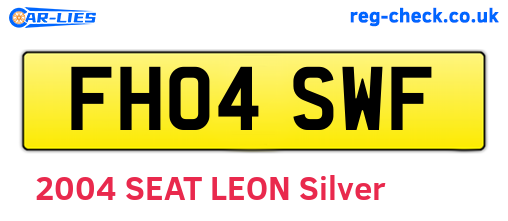 FH04SWF are the vehicle registration plates.