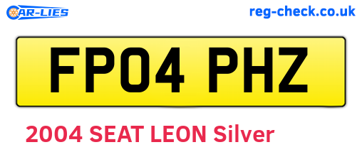 FP04PHZ are the vehicle registration plates.