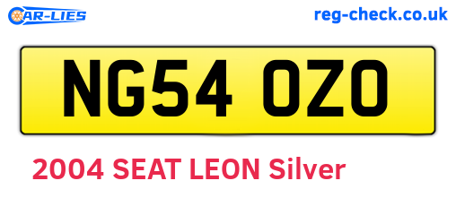 NG54OZO are the vehicle registration plates.