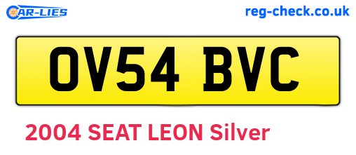 OV54BVC are the vehicle registration plates.