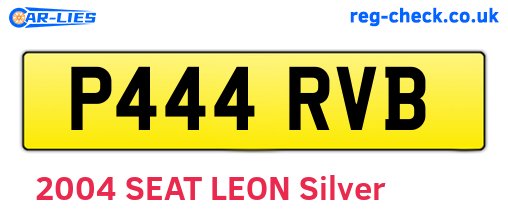 P444RVB are the vehicle registration plates.