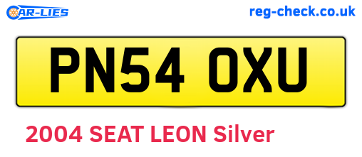 PN54OXU are the vehicle registration plates.