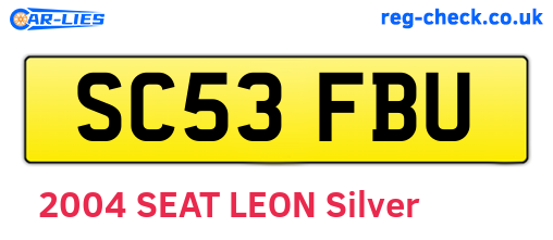 SC53FBU are the vehicle registration plates.