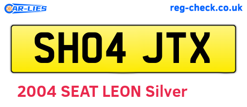 SH04JTX are the vehicle registration plates.