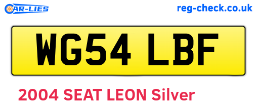 WG54LBF are the vehicle registration plates.