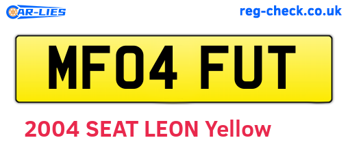 MF04FUT are the vehicle registration plates.
