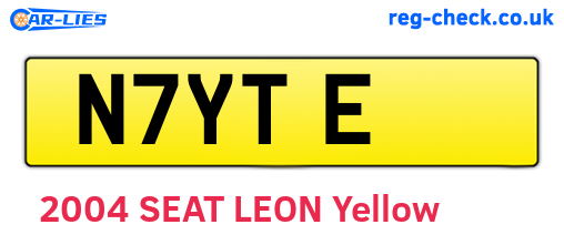 N7YTE are the vehicle registration plates.