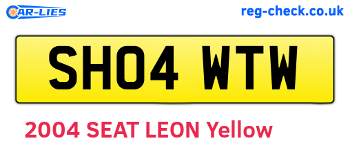 SH04WTW are the vehicle registration plates.