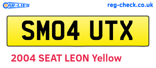 SM04UTX are the vehicle registration plates.
