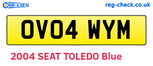 OV04WYM are the vehicle registration plates.