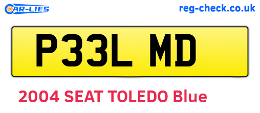 P33LMD are the vehicle registration plates.