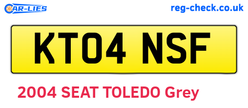 KT04NSF are the vehicle registration plates.