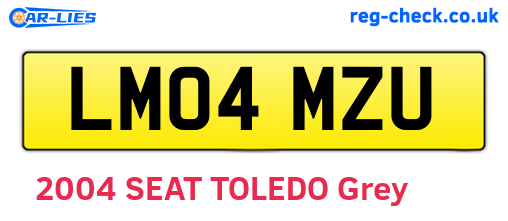 LM04MZU are the vehicle registration plates.