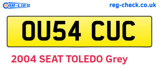 OU54CUC are the vehicle registration plates.