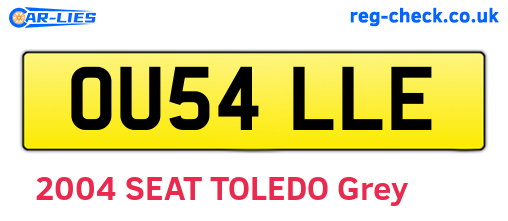 OU54LLE are the vehicle registration plates.