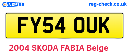 FY54OUK are the vehicle registration plates.