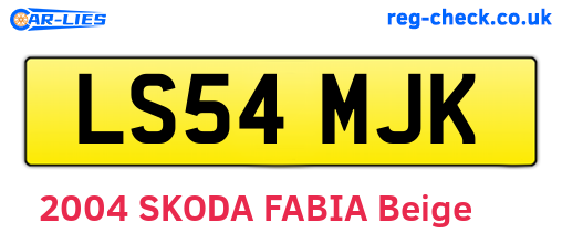 LS54MJK are the vehicle registration plates.